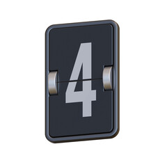 Split-Flap 3D Alphabet PNG Letters