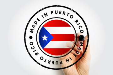 Made in Puerto Rico text emblem stamp, concept background