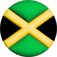 3D Flag of Jamaica on circle