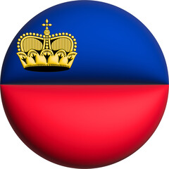 3D Flag of Liechtenstein on circle