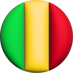 3D Flag of Mali on circle