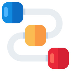 Conceptual flat design icon of hierarchy