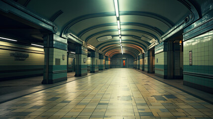Naklejka premium Empty subway station in the city