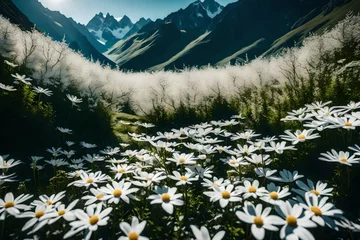 Fototapeten alpine meadow in the mountains © AI artistic beauty