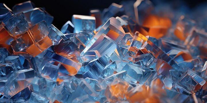 High-detail microscopic view of crystalline structures , concept of Nanotechnology