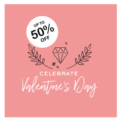  Valentine event corporate greeting graphic design template with Hand drawn vector illustration _ Valentine's day 