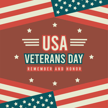 Colored vintage veteran day template Vector