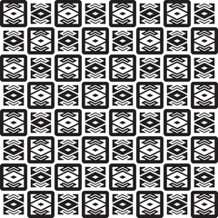 Seamless monochrome vector textures, black and white abstract geometric patterns with triangle, square and circle shapes. Design element for textile, print, fabric.