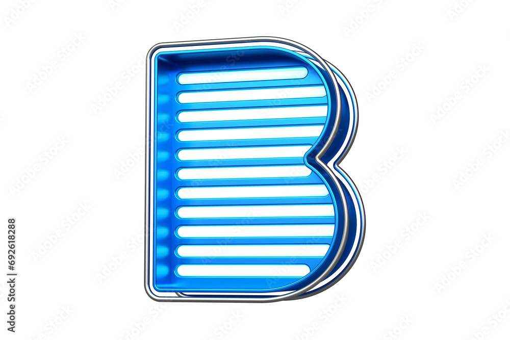 Poster metal with leds display font letter b. flashing lettering for creating titles, ad headers and eye-ca