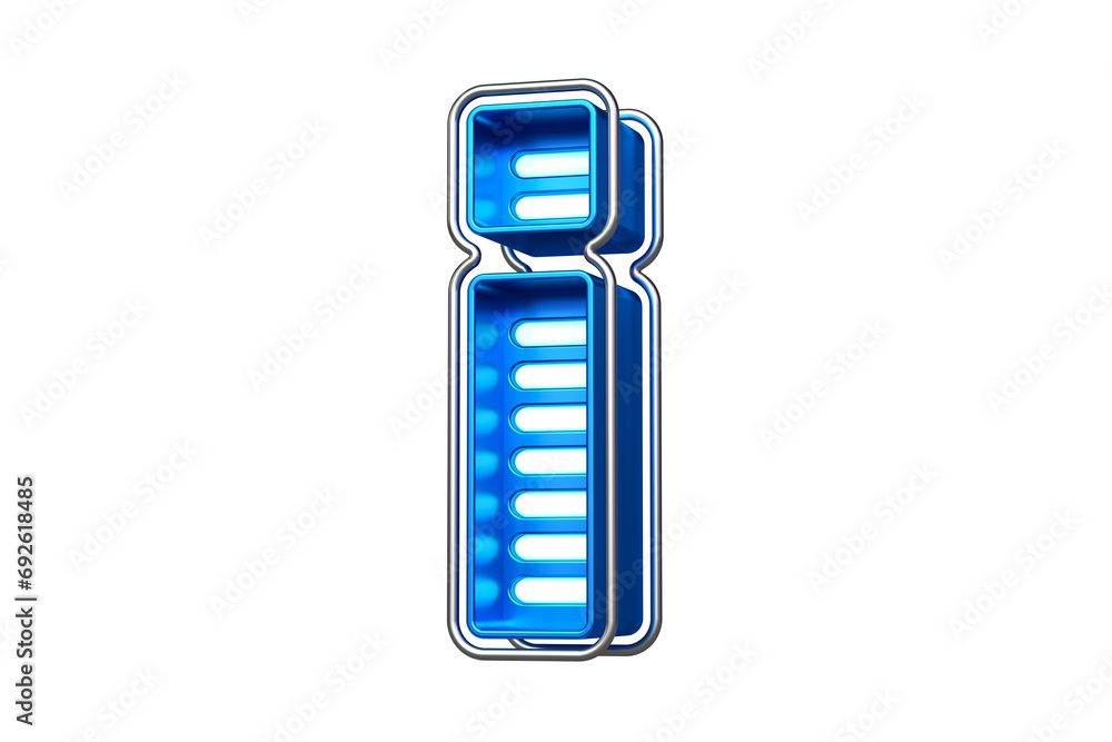 Poster futuristic sci-fi style chrome and neon font exclamation point. nice typeface for creating titles, a