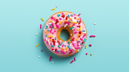 sugar frosted donut food illustration glaze treat, indulgence delicious, pastry breakfast sugar frosted donut food - obrazy, fototapety, plakaty
