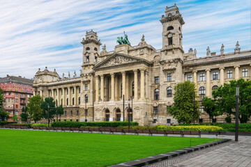 Fototapeta na wymiar A striking image of the Palace of Justice, Budapest, Hungary, an architectural marvel and symbol of judicial authority, standing tall against the sky
