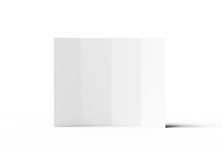 Blank four roll fold A4 size leaflet 3d render on a transparent background 