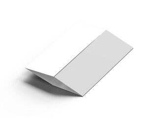 Blank four roll fold A4 size leaflet 3d render on a transparent background 