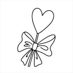 vector illustration of heart shaped lollipop. valentine's day. for lovers