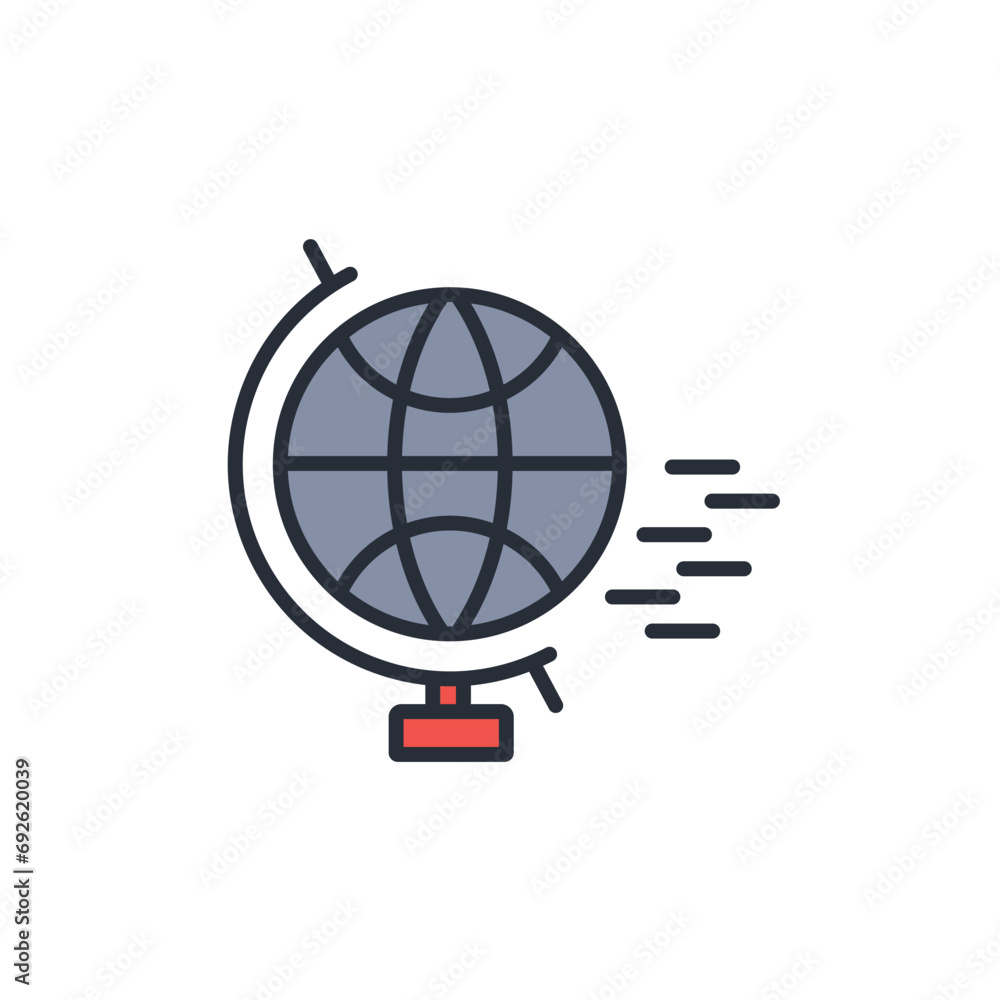Poster global icon. vector.editable stroke.linear style sign for use web design,logo.symbol illustration.