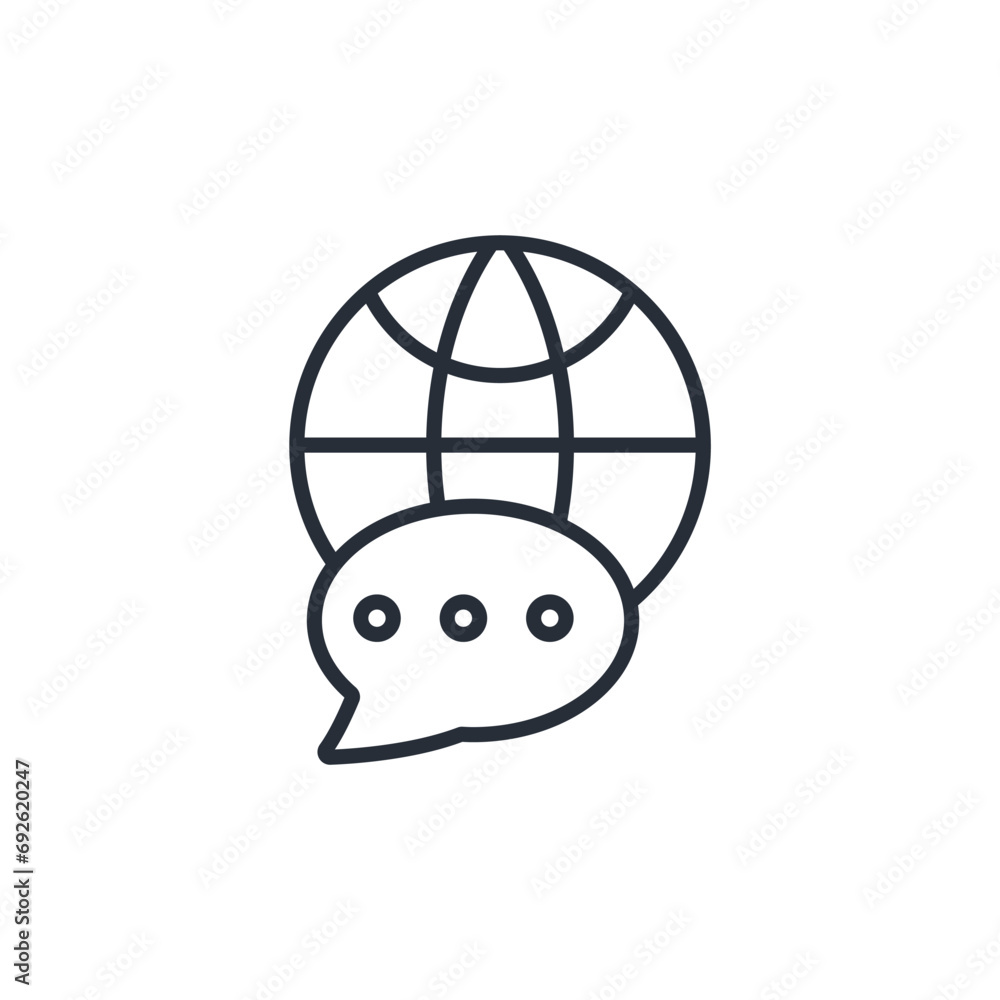 Poster language icon. vector.editable stroke.linear style sign for use web design,logo.symbol illustration.