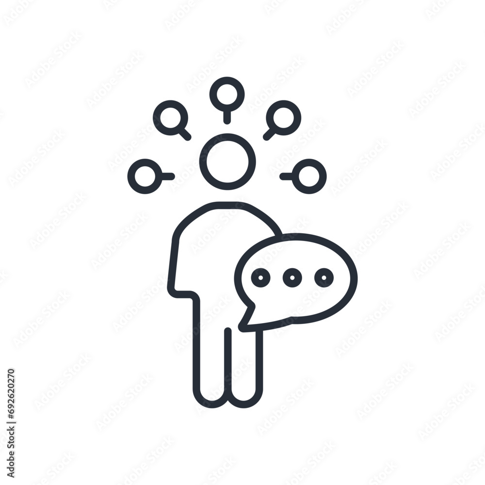 Poster language skills icon. vector.editable stroke.linear style sign for use web design,logo.symbol illust