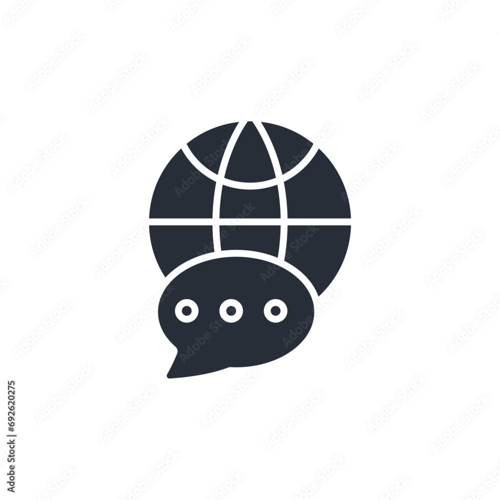 Poster language icon. vector.editable stroke.linear style sign for use web design,logo.symbol illustration.