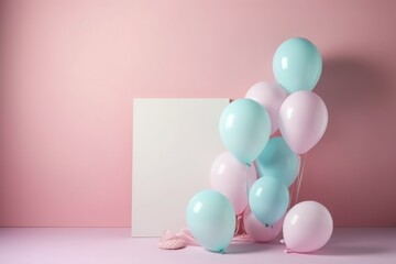 Gender reveal party background. Baby party child birth celebration. Generate Ai