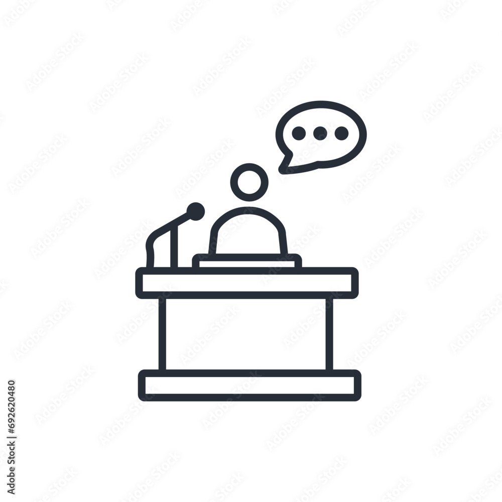 Poster speech icon. vector.editable stroke.linear style sign for use web design,logo.symbol illustration.