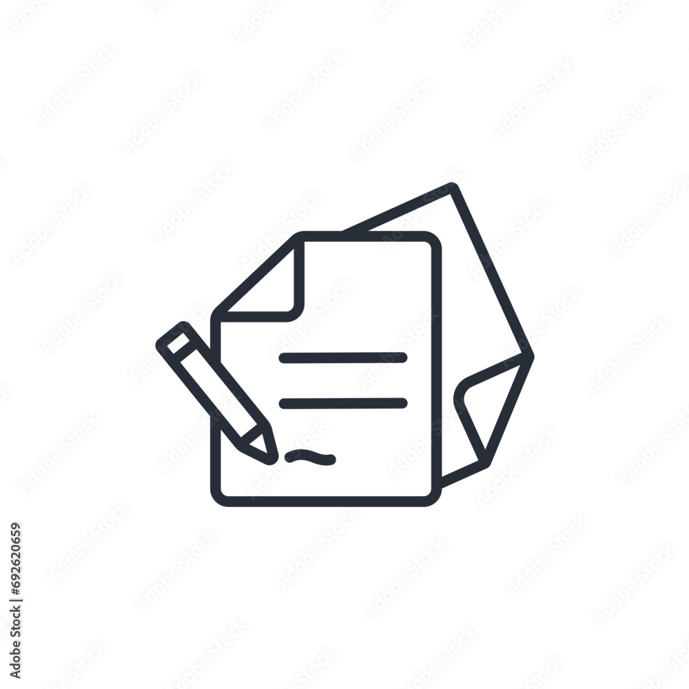 Poster writing icon. vector.editable stroke.linear style sign for use web design,logo.symbol illustration.