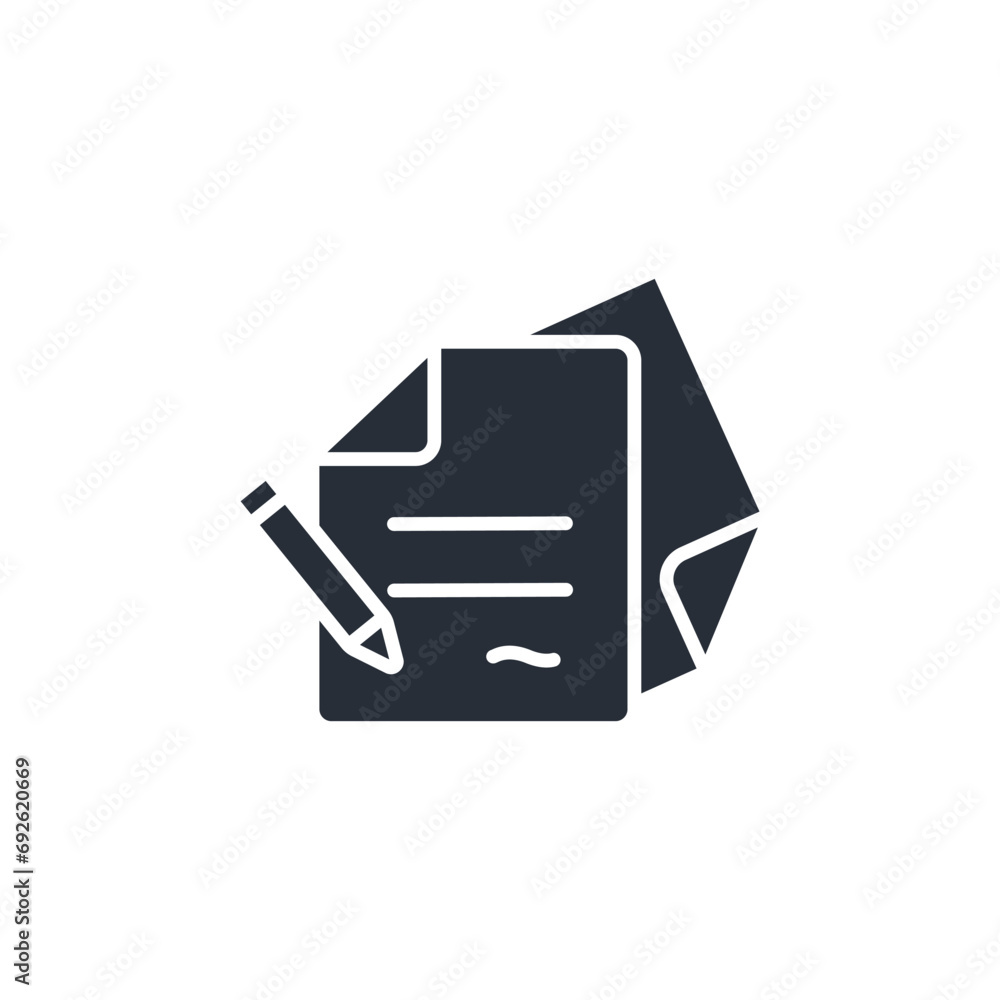 Poster writing icon. vector.editable stroke.linear style sign for use web design,logo.symbol illustration.