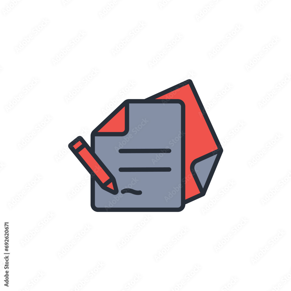 Poster writing icon. vector.editable stroke.linear style sign for use web design,logo.symbol illustration.