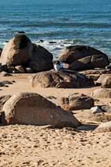 Rocky beach on the Portuguese coast - 692620631