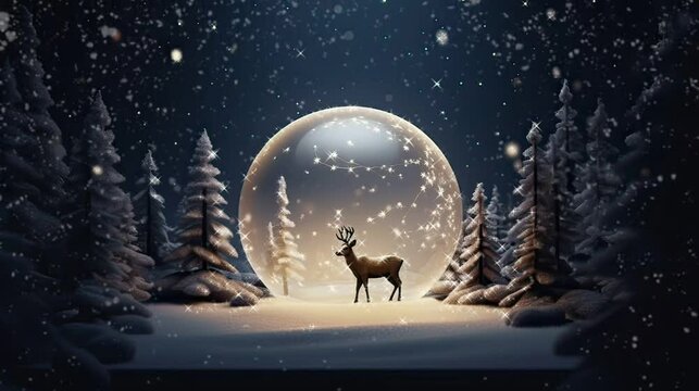 christmas deer in snow