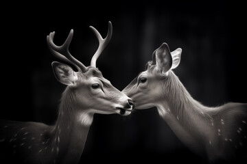 Male and female pair of deer