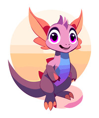 Cute dragon vector, Ai generated art