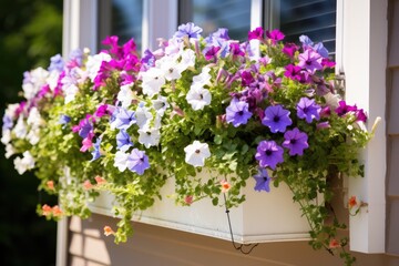Fototapeta na wymiar Create A Lively And Lifelike Window Box For Vibrant Flowers