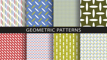 Set of geometric seamless patterns.