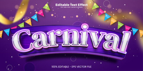 Carnival brazilian editable text effect in modern trend style