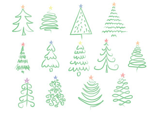 Christmas tree vector. watercolor drawing. New Year. Christmas