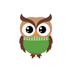 cute owl christmas seasonal illustration
