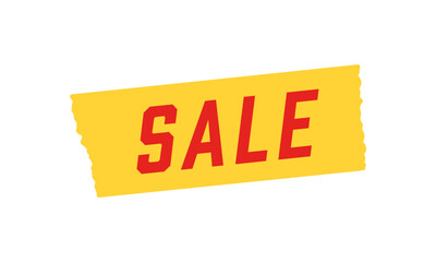 黄色いマスキングテープに赤いSALEの文字 - セール･特価･割引のイメージ素材