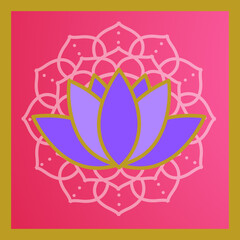 lotus flower in pink background , greeting design