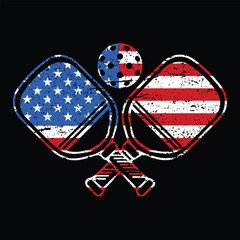 Patriotic Pickleball US Flag