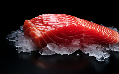 A piece of salmon sitting on ice 2__2