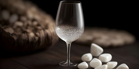 Catena Zapata, ‘White Stones-Adrianna Vineyard’ in a stylish glass minimalist on the wooden table 