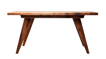 Modern wooden dining table, cut out