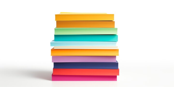 a stack of colorful books