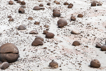 Geological Unusual rock formations, Valle de la Luna (moon valley), bocce court Ischigualasto...
