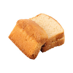 Sliced pound cake isolated on transparent background	