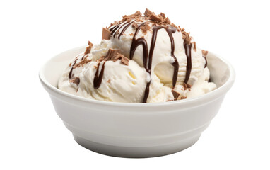Vanilla Delight with Chocolate Drizzle On Transparent Background