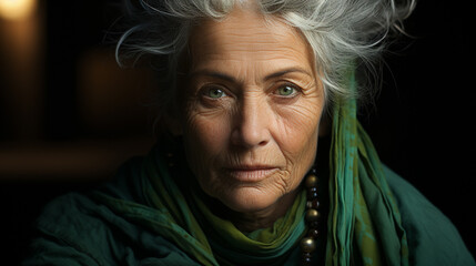 Portrait of elderly woman.