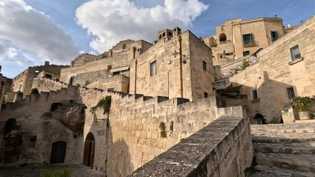Old houses of Matera, an ancient town in the Basilicata region, Italy.