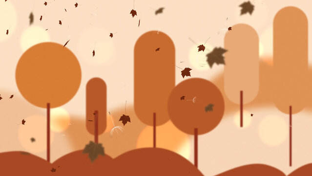 Autumn Animated Leaves Falling Loop 4k 1:1 16:9 9:16 Background